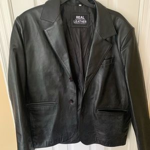 Leather dress coat